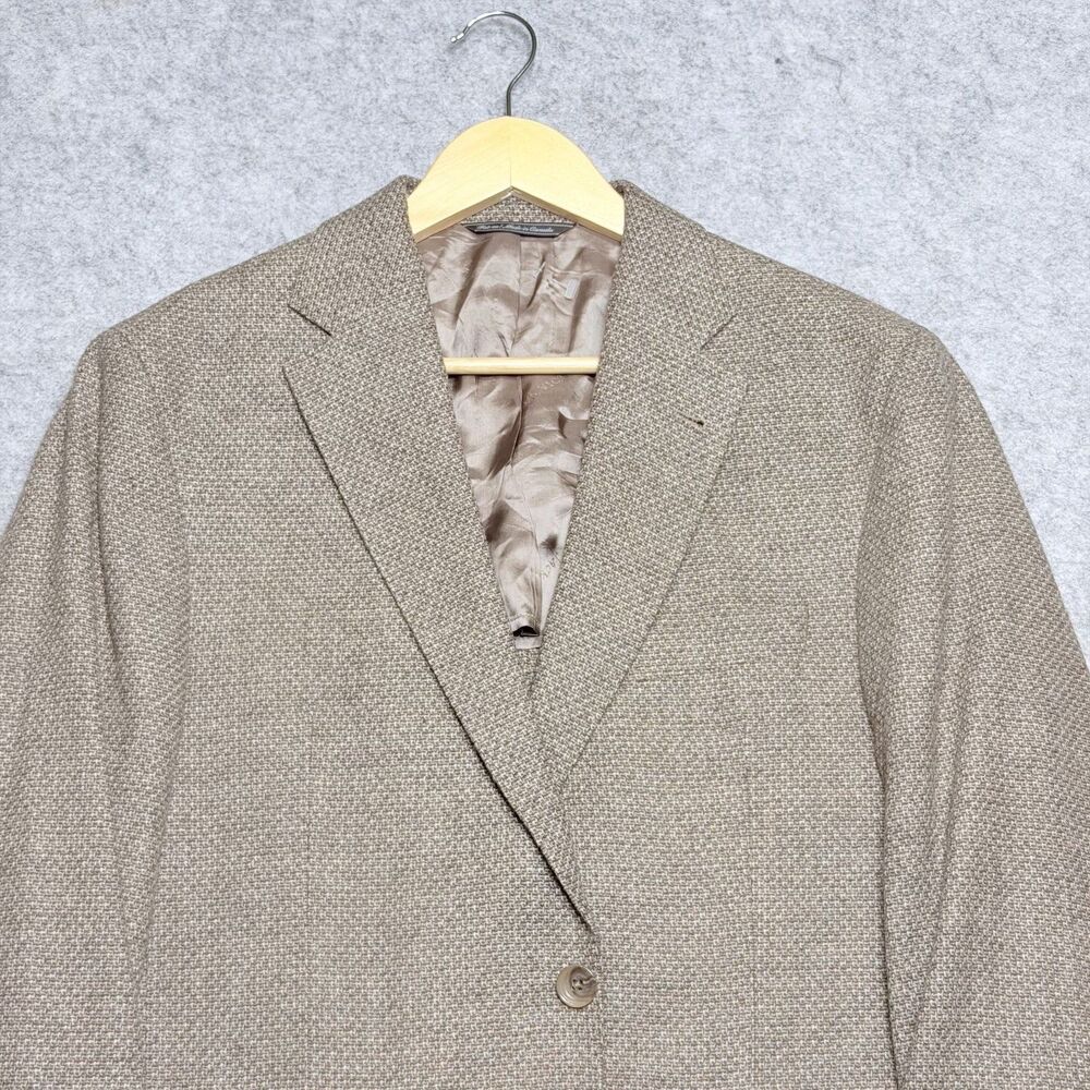 Mint Jack Victor E. Thomas Knit Textured Blazer Sport Coat 42R Tan Wool Cashmere